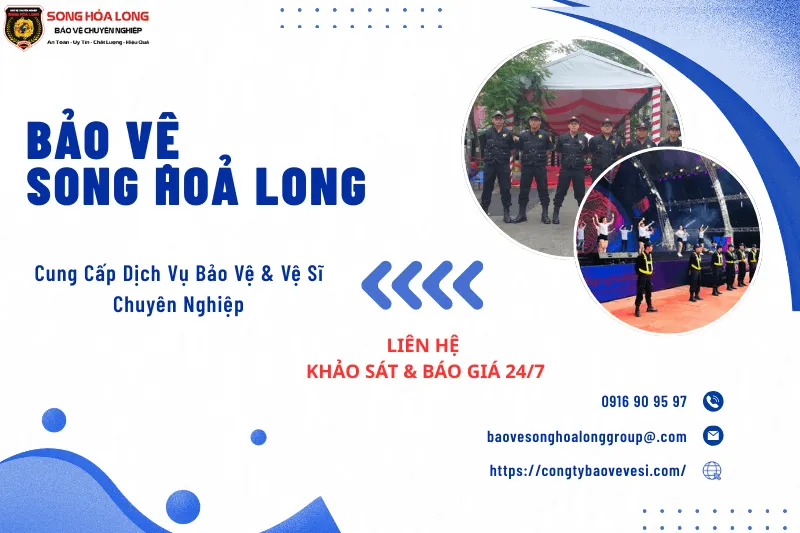 bao-ve-song-hoa-long-group-cung-cap-dich-vu-bao-ve-su-kien-chuyen-nghiep Nhân viên Song Hỏa Long Group đang triển khai công tác an ninh tại sự kiện quy mô lớn chuyên nghiệp.