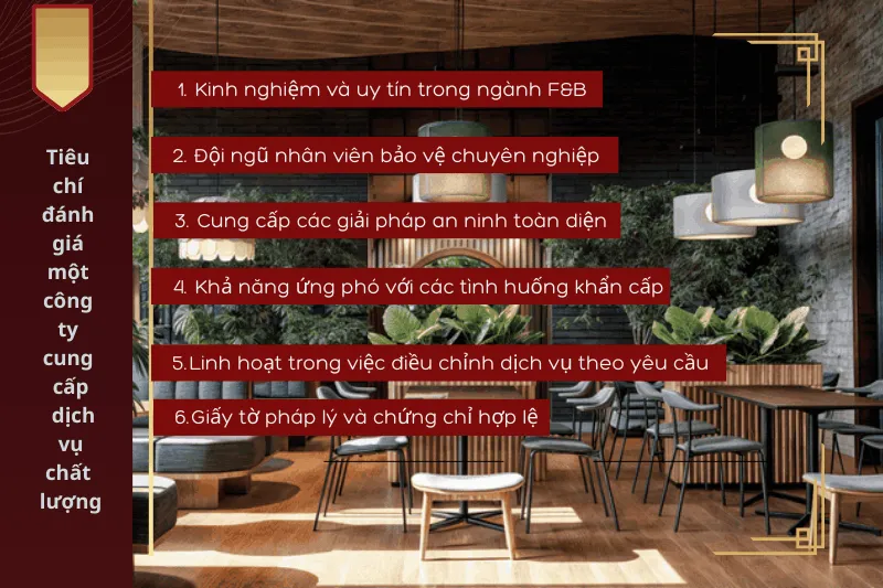 5 tiêu chí đánh giá một công ty cung cấp dịch vụ bảo vệ quán cafe chất lượng hiện nay.