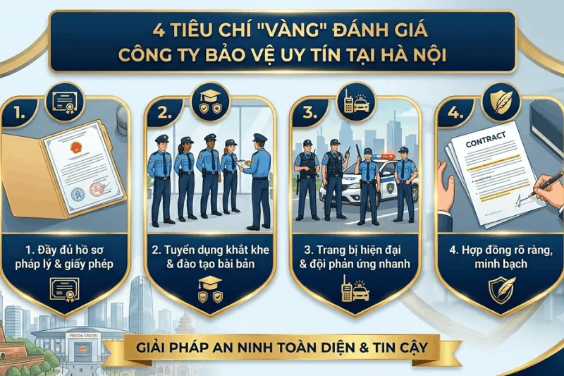 4 tiêu chí vàng đánh giá công ty bảo vệ uy tín tại Hà Nội