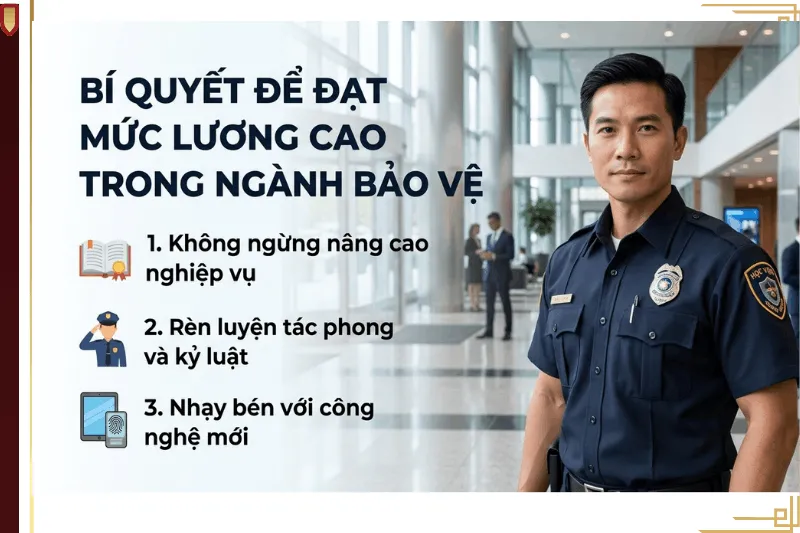 bi-quyet-dat-muc-luong-cao-nganh-bao-ve Bí quyết đạt mức lương cao trong ngành bảo vệ với 3 yếu tố nghiệp vụ, kỷ luật và công nghệ.