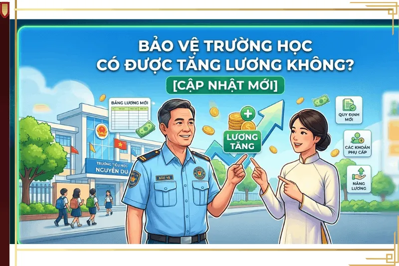 Ảnh minh họa bảo vệ trường học có được tăng lương không với bảng lương và quy định mới.