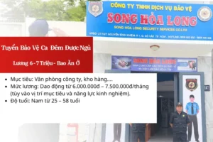 Tuyển Bảo Vệ Ca Đêm Được Ngủ Tại TPHCM, Lương 7-8Tr Đi Làm Ngay