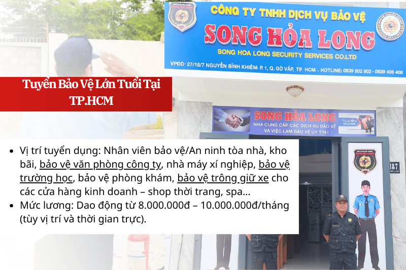 Thông tin tuyển bảo vệ lớn tuổi tại Song Hoả Long 