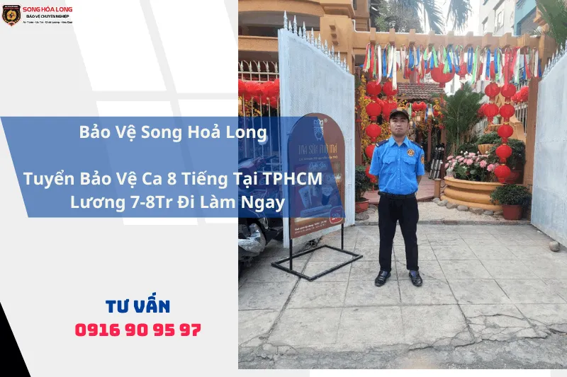 Việc làm bảo vệ ca 8 tiếng phù hợp với nhiều đối tượng từ thanh niên đến người lớn tuổi.