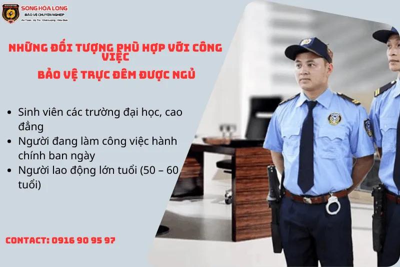 Công việc bảo vệ ca đêm được ngủ phù hợp cho sinh viên và người lớn tuổi