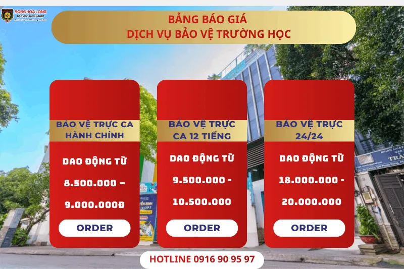 Bảng giá thuê dịch vụ bảo vệ trường học mới nhất năm 2026