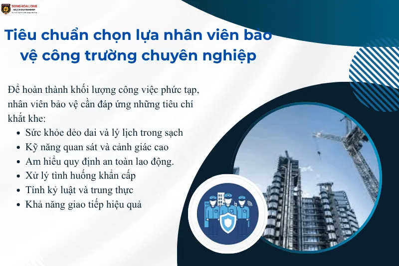 Các tiêu chuẩn chọn lựa nhân viên bảo vệ công trường chuyên nghiệp hiện nay