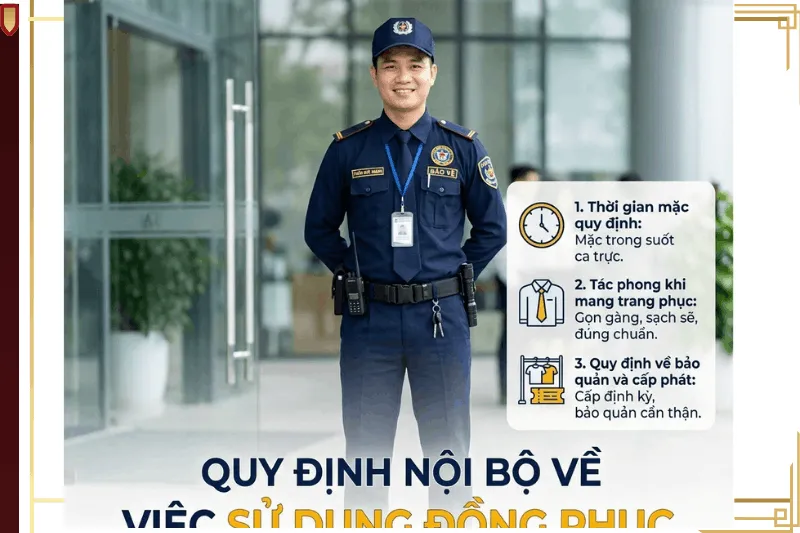 Bảng quy định nội bộ về việc sử dụng đồng phục bảo vệ tại doanh nghiệp