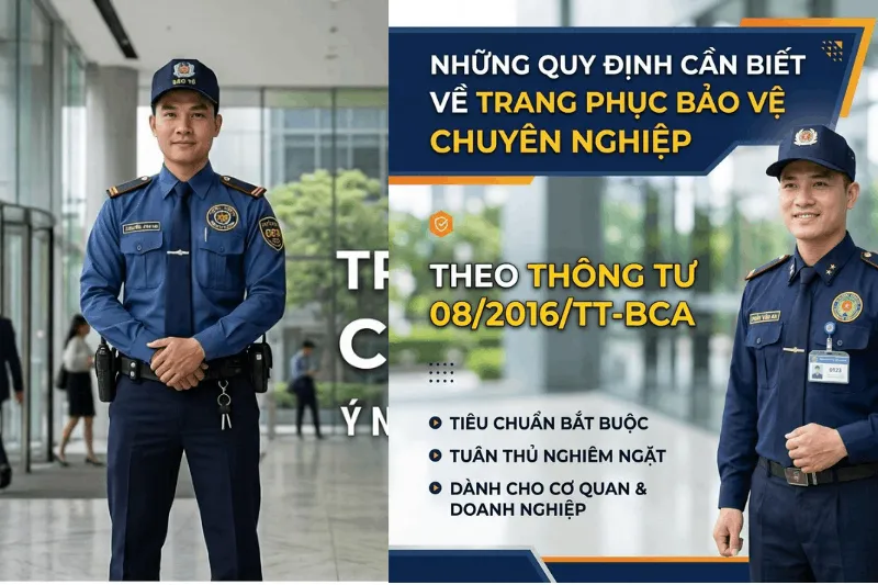 Hình ảnh quy định trang phục bảo vệ chuyên nghiệp theo Thông tư 08/2016/TT-BCA