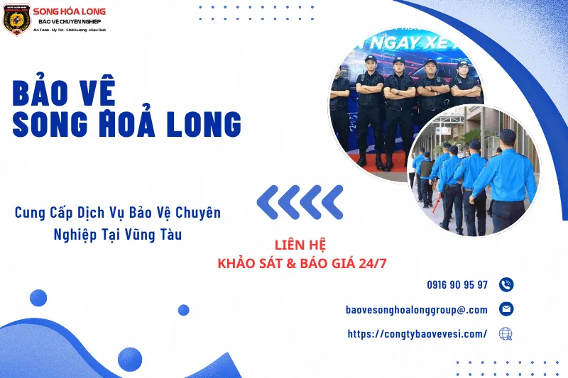 Nhân viên Bảo Vệ Song Hỏa Long Group đứng gác chuyên nghiệp tại đường bờ biển Vũng Tàu