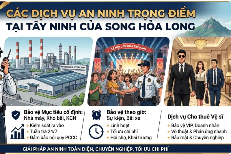 Các dịch vụ an ninh trọng điểm tại Tây Ninh của Song Hỏa Long Group