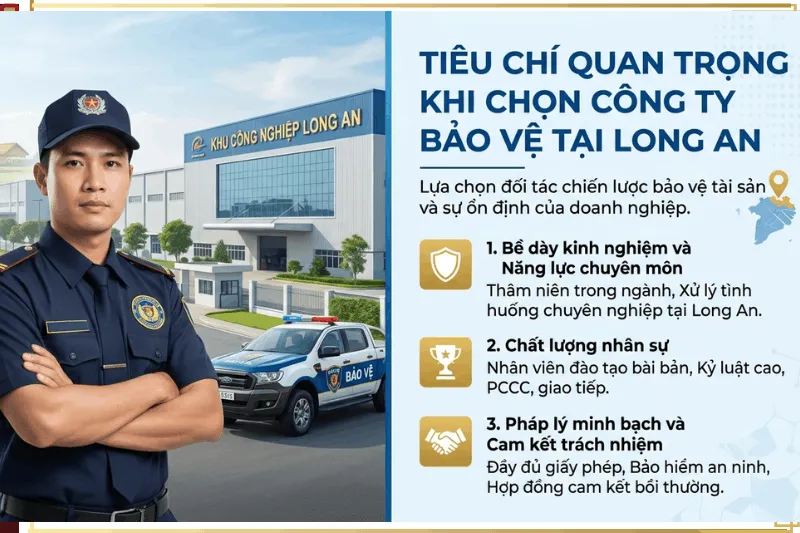 3 tiêu chí quan trọng chọn công ty bảo vệ tại Long An.